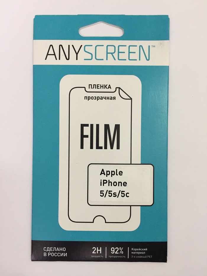 фото Защитная пленка AnyScreen для Apple iPhone 5/5s, прозрачная. 660001