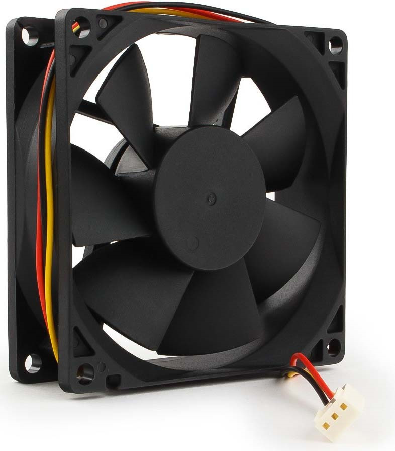 фото Вентилятор компьютерный Gembird, втулка, 3 pin, 8 х 8 х 2,5 см, провод 30 см, черный
