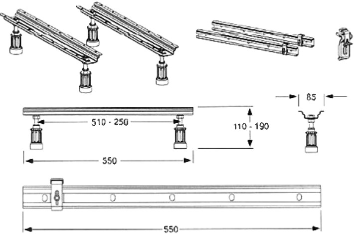 фото Кронштейн установочный Ideal Standard Универсальный крепеж для ванны, черный, серый