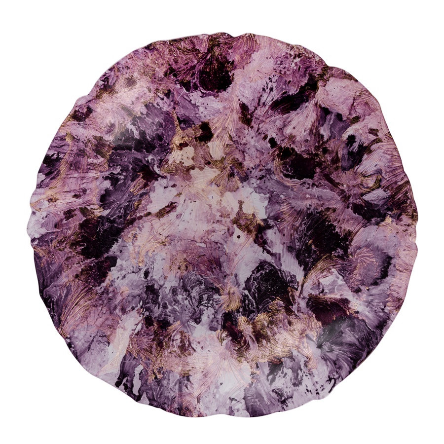 фото Блюдо АКСАМ-АКДЖАМ среднее САЛЬВАДОР РОЗА, 17487/3, диаметр 30 см, подарочная упаковка, фиолетовый