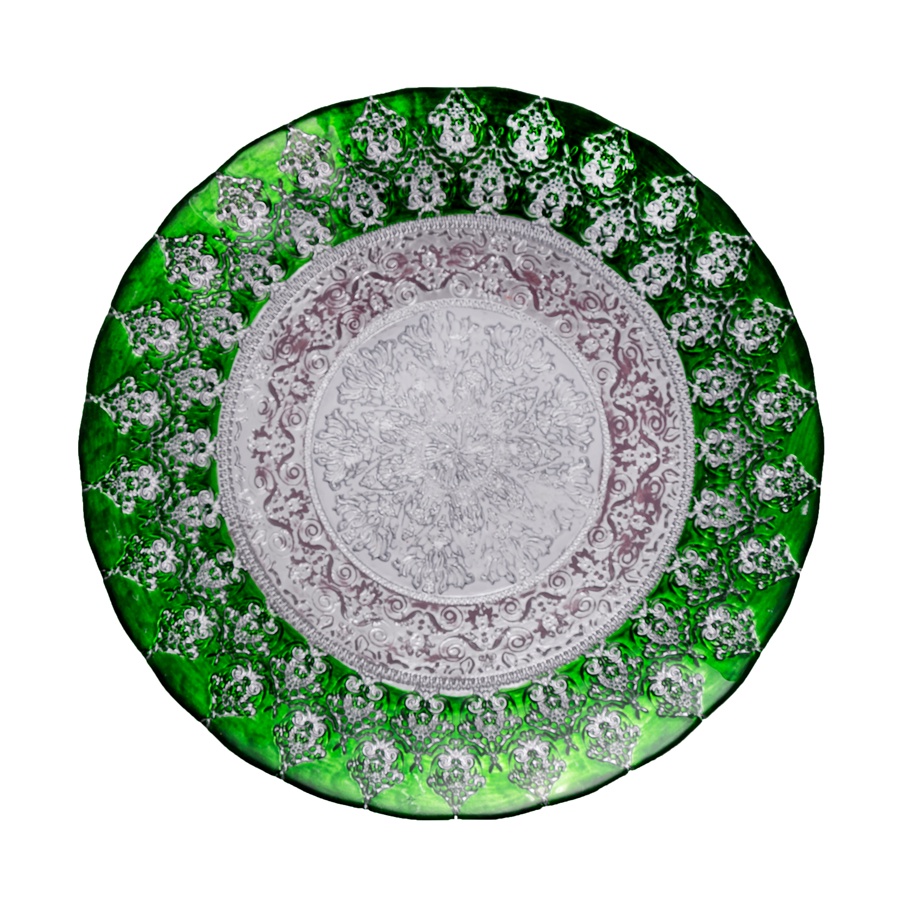 фото Блюдо АКСАМ-АКДЖАМ большое ХЮРРЕМ ИЗУМРУД, 17165/3, диаметр 40 см, подарочная упаковка, зеленый