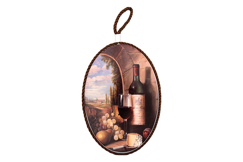 фото Подставка под горячее Elan Gallery Виноград и вино, коричневый