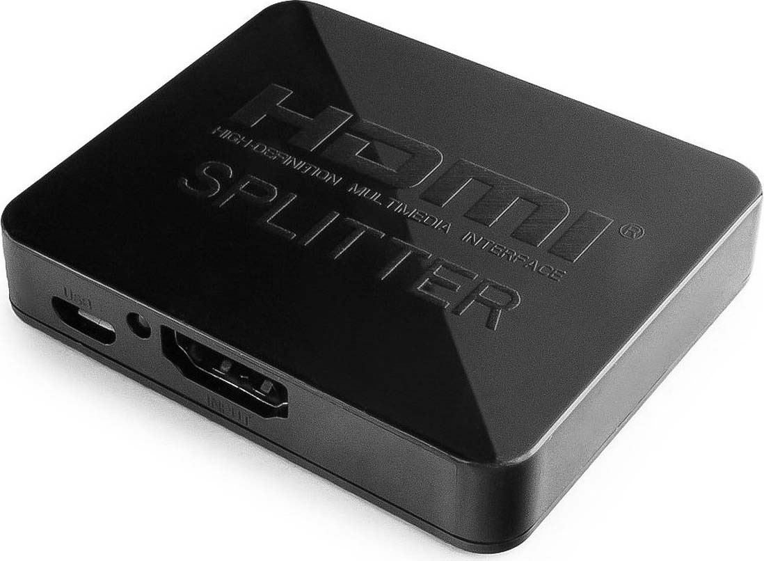 Разветвитель HDMI Cablexpert, HD19F/2x19F, 1 компьютер => 2 монитора, Full-HD, 1,8 м, DSP-2PH4-03, черный