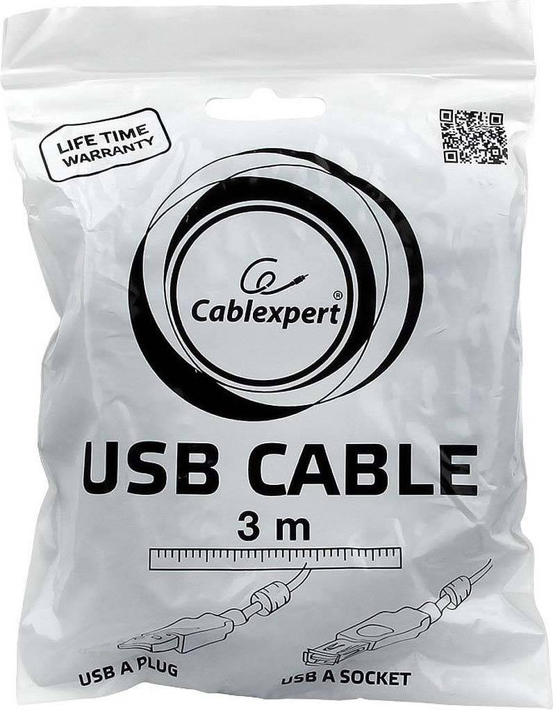 фото Кабель Cablexpert USB 2.0, 3 м, CCF2-USB2-AMAF-10, черный