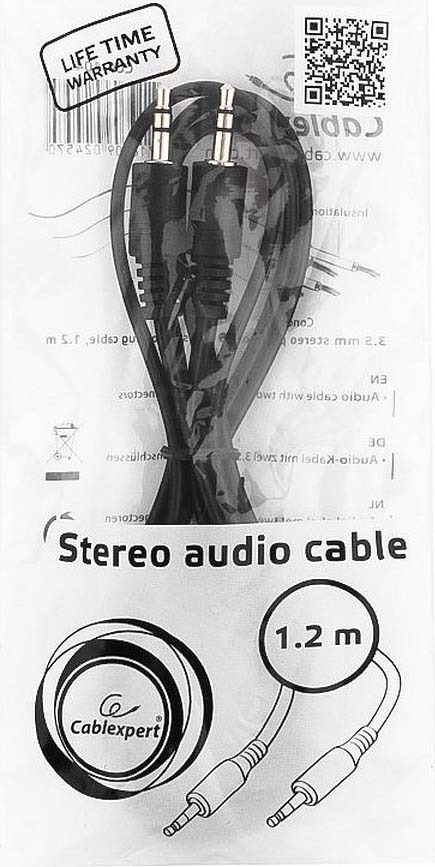 фото Аудио-кабель Cablexpert 3.5 мм, 1,2 м, CCA-404, черный