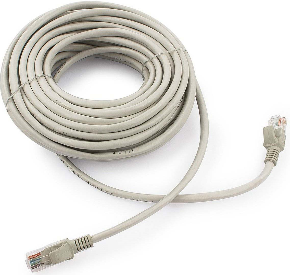 фото Кабель патч-корд UTP Cablexpert RJ-45, 15 м, PP12-15M, серый