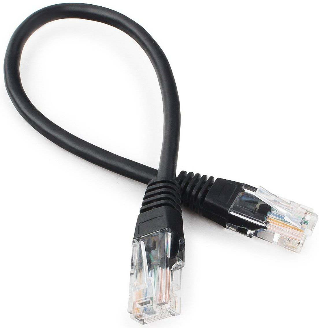 фото Кабель патч-корд UTP Cablexpert RJ-45, 0,25 м, PP12-0.25M/BK, черный