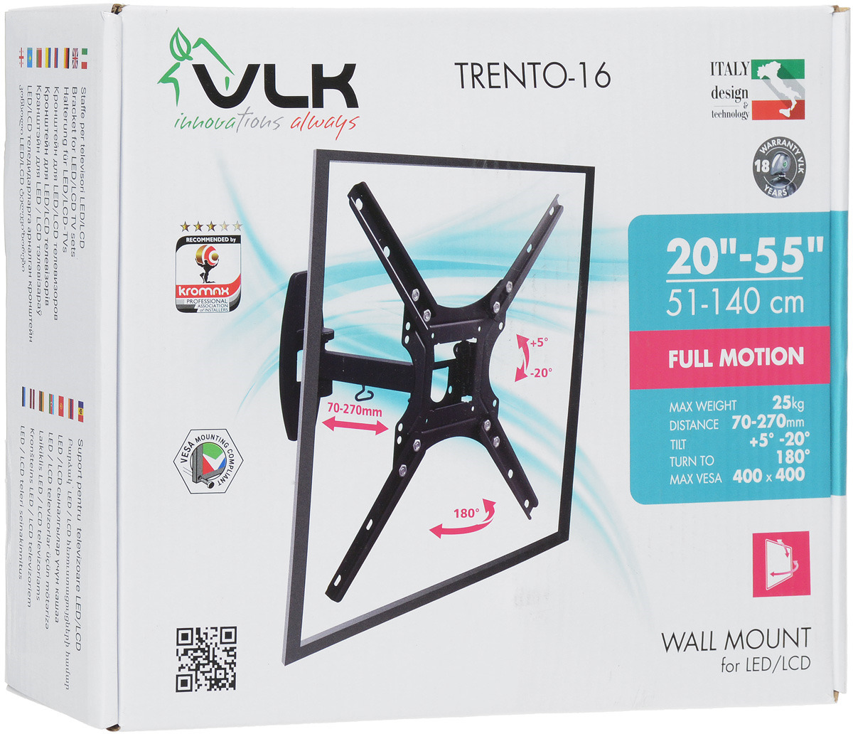 фото Кронштейн для ТВ VLK TRENTO-16 black