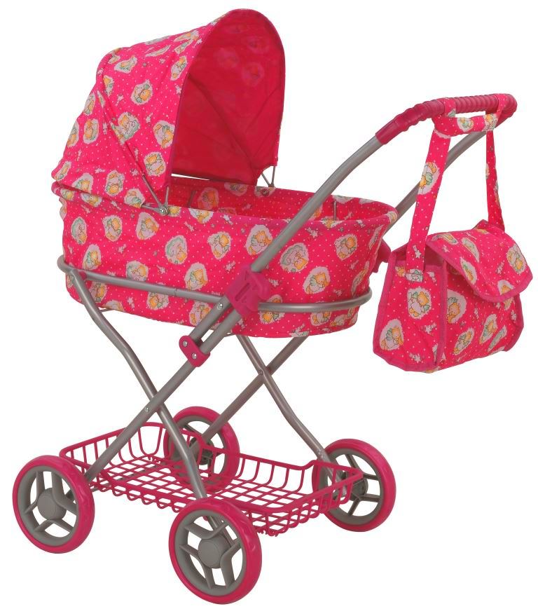 фото коляска для кукол Buggy Boom Коляска классическая для кукол 8019B Mixy (Микси) темно-розовый Buggy boom (багги бум)