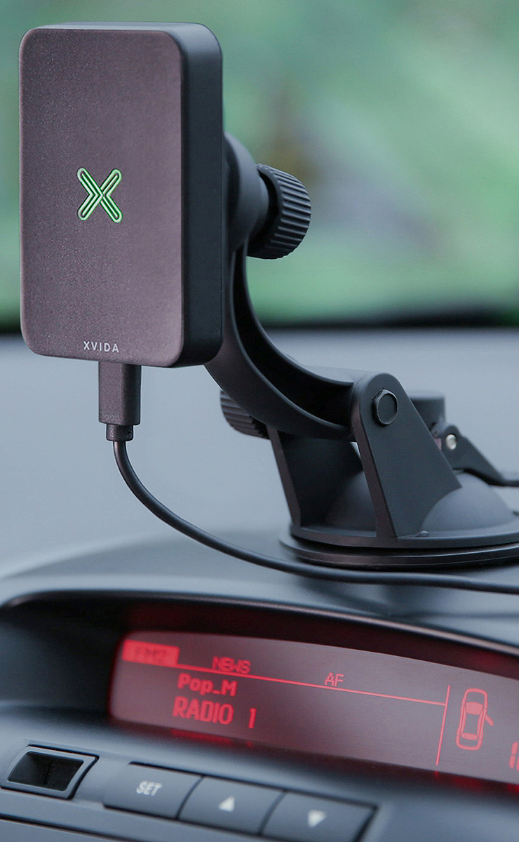 фото Автомобильное беспроводное зарядное устройство Xvida Wireless Charging Suction Cup Moun, W2-SCM-01, черный