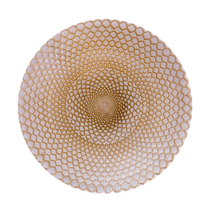 фото Тарелка АКСАМ-АКДЖАМ ВИРДЖИНИЯ АЛМАЗ, 17290/1, диаметр 21 см, без упаковки, золотой, белый
