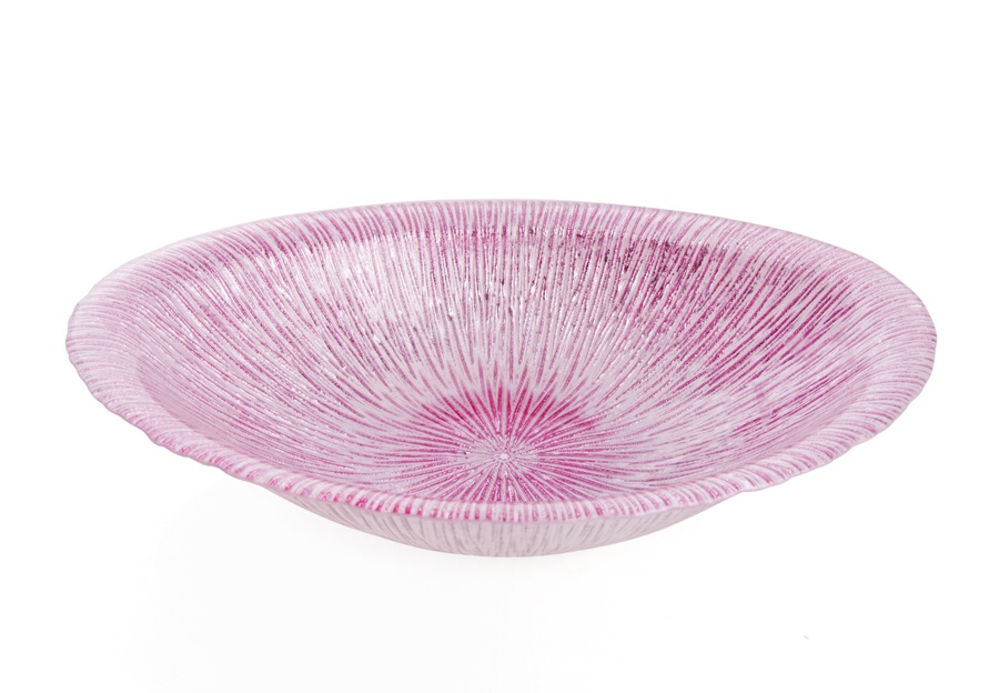 фото Блюдо АКСАМ-АКДЖАМ Овальное АМЕТИСТ, 18661/3, диаметр  20 см, без упаковки, розовый, белый