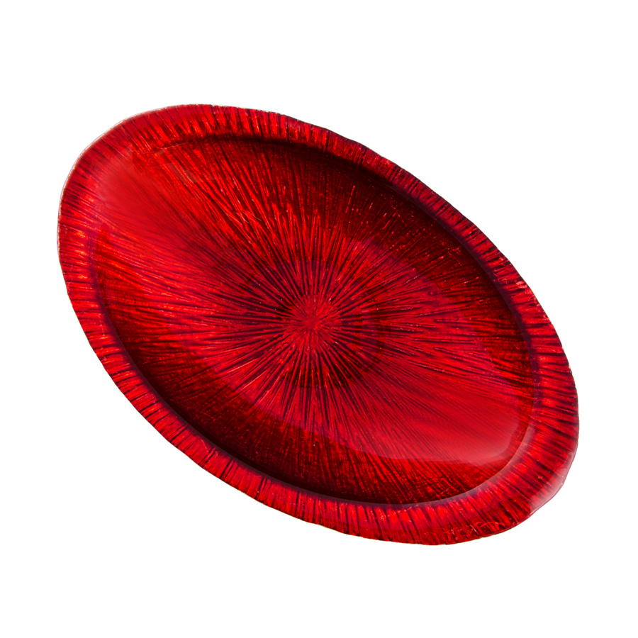 фото Блюдо АКСАМ-АКДЖАМ Овальное РУБИН, 18661/2, диаметр 20 см, без упаковки, красный