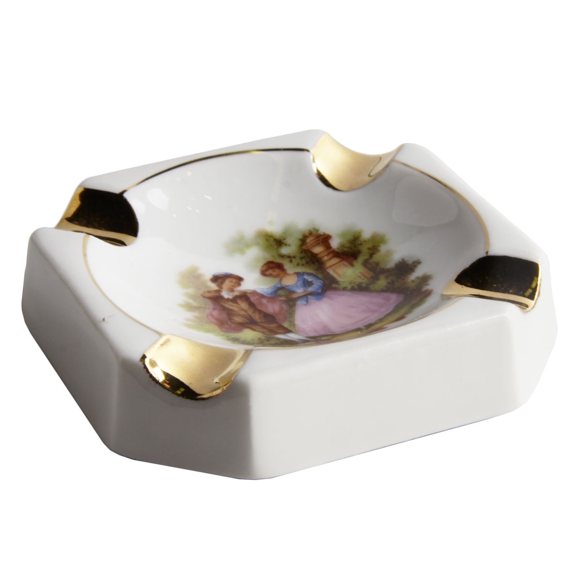 фото Пепельница Limoges Porcelain "Рандеву", белый, розовый, коричнево-красный, красный