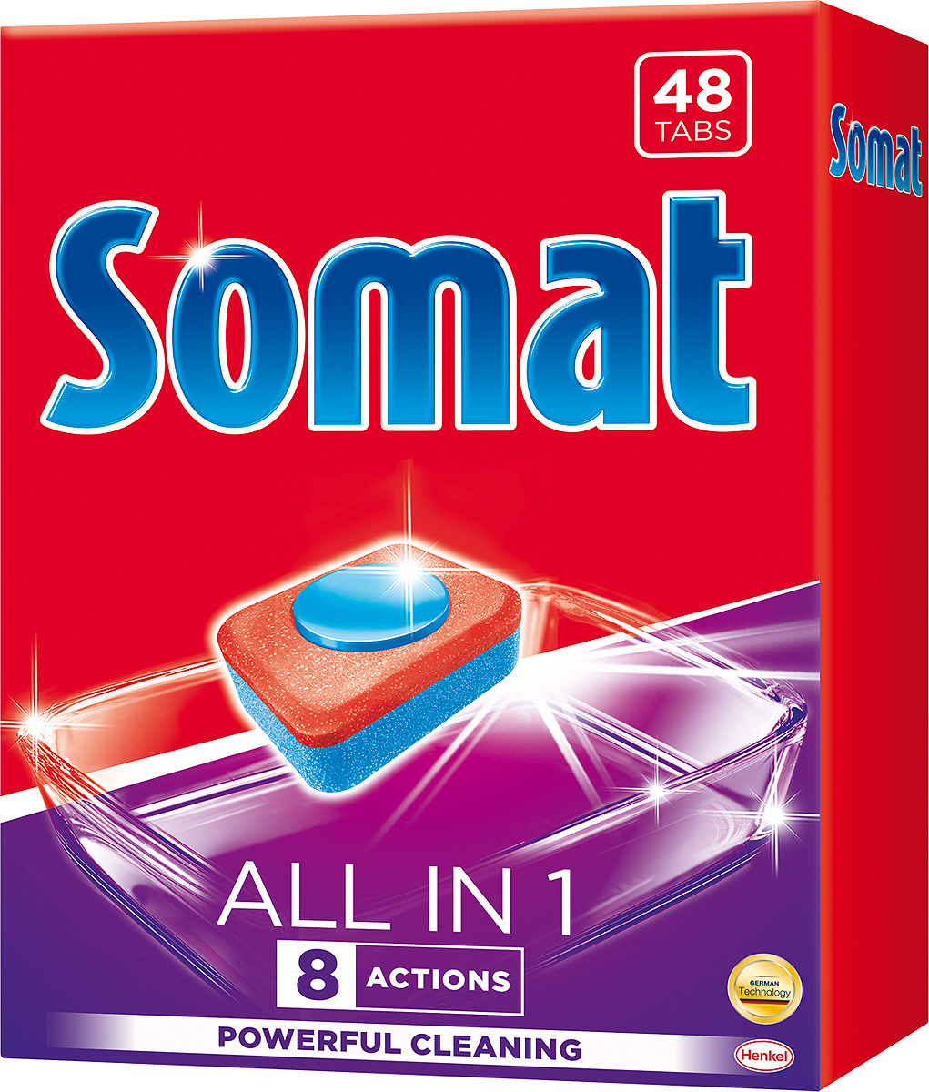 Характеристики Таблетки для посудомоечной машины Somat All in One, 48 .