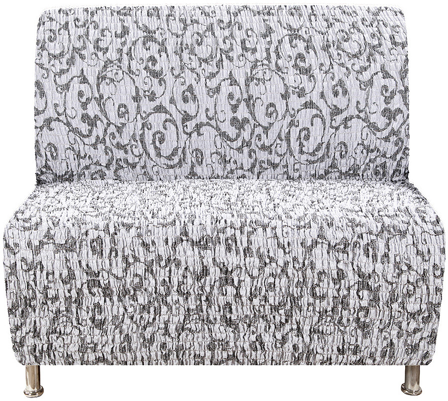 фото Чехол на кресло без подлокотников Еврочехол "Сиена Джоя", 34/217-5, серый, светло-серый, белый, ширина 100 см