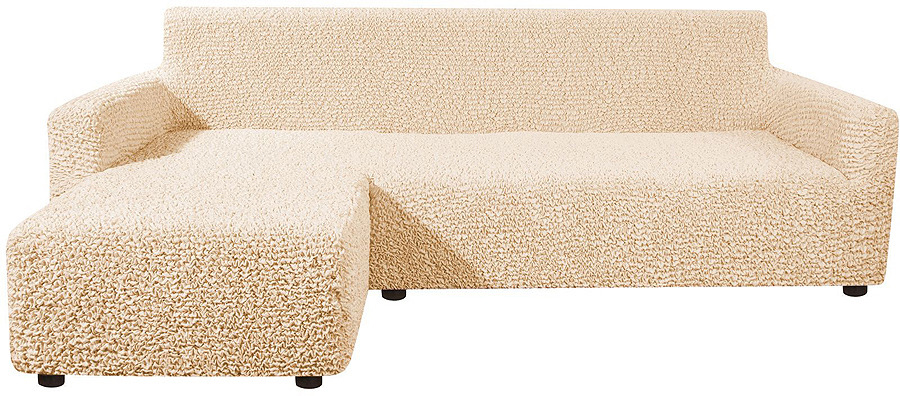 фото Чехол на угловой диван Еврочехол "Микрофибра", левый угол, цвет: ваниль