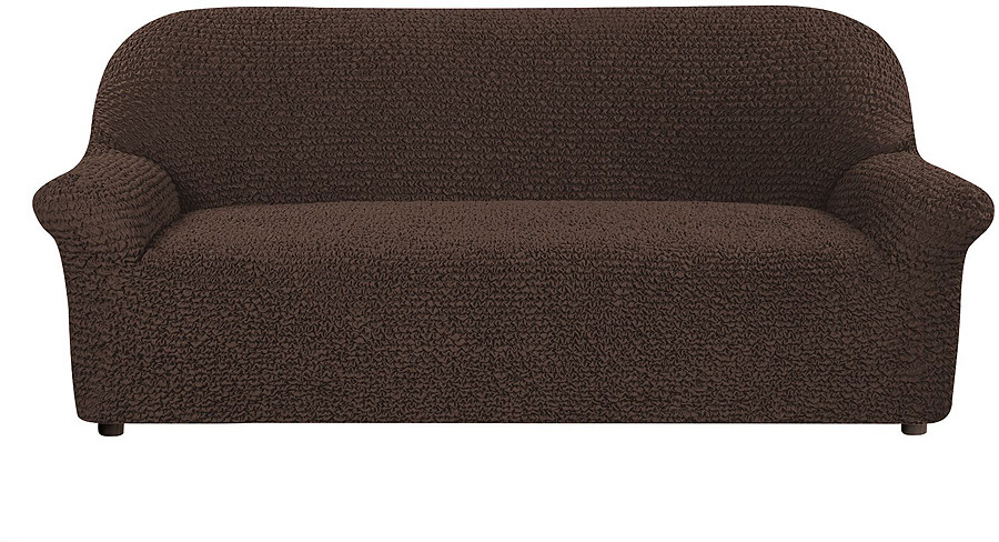 фото Чехол на 3-х местный диван Еврочехол "Микрофибра", цвет: черный шоколад, 160-240 см