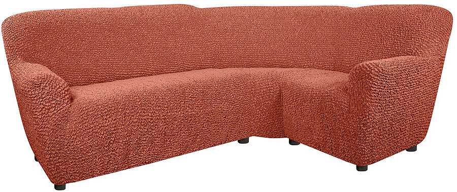 фото Еврочехол на классический угловой диван "Микрофибра" Терракотовый