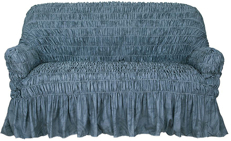 фото Чехол на 2-х местный диван Еврочехол "Фантазия", цвет: синий, 100-160 см