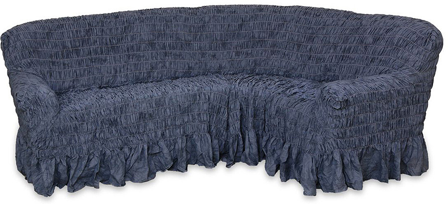 фото Еврочехол на классический угловой диван Еврочехол "Фантазия", цвет: синий. 2/10-8