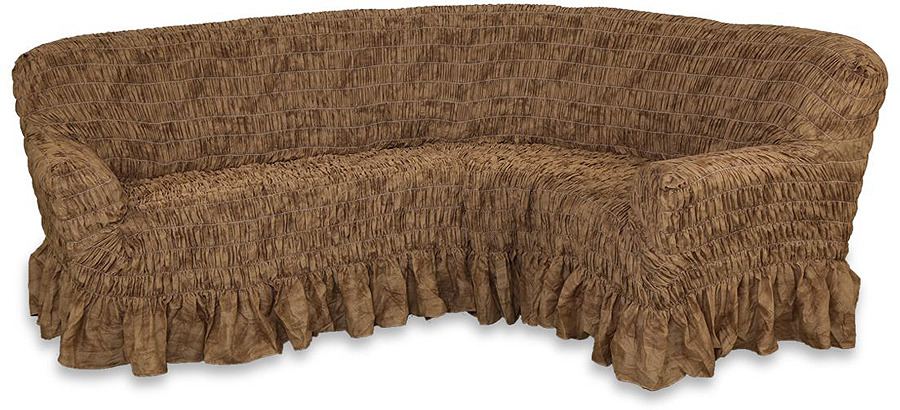 фото Еврочехол на классический угловой диван Еврочехол "Фантазия", цвет: шоколад. 2/13-8