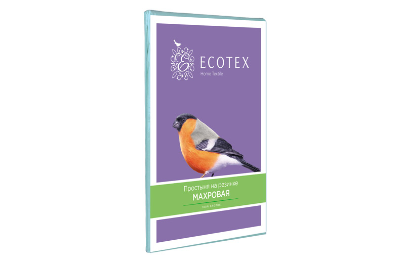 фото Простыня Ecotex трикотажная на резинке 160x200 фиолетовый