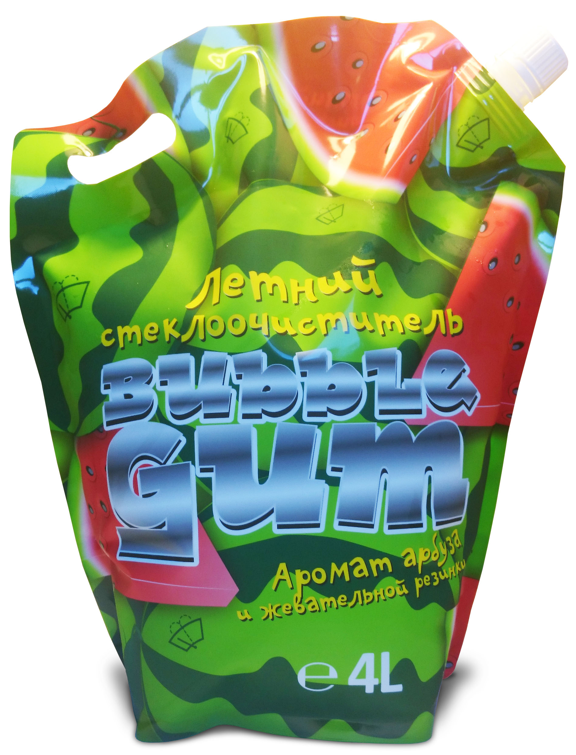 фото Жидкость стеклоомывателя Bubble Gum летняя 4 л, аромат арбуза и жевательной резинки