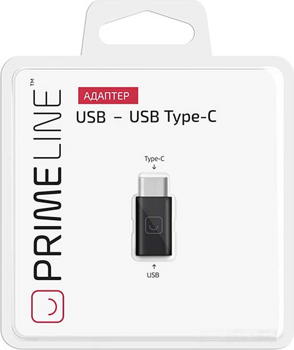 фото Адаптер Prime Line USB-USB Type-C, черный