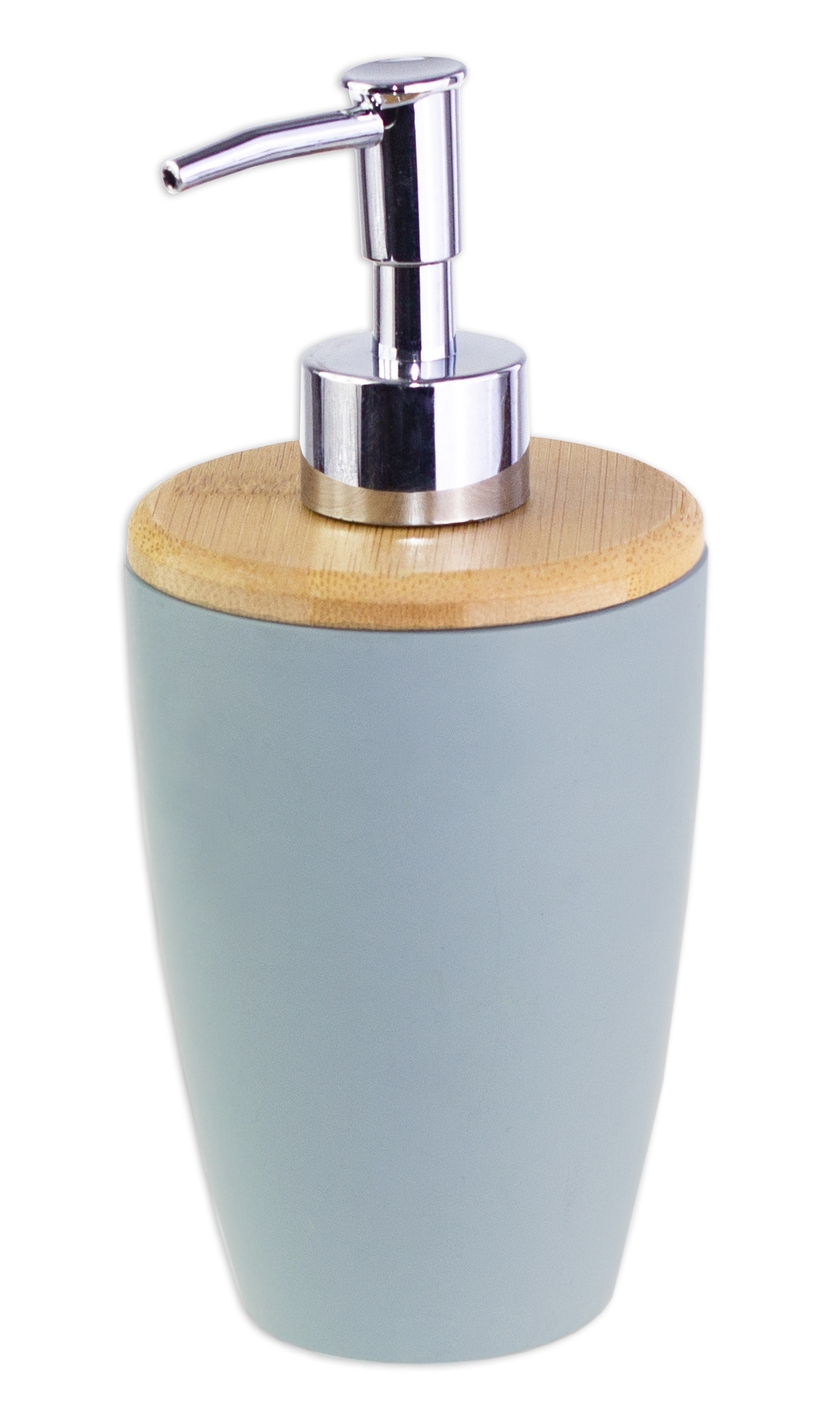 фото Диспенсер для мыла PROFFI с деревянной крышкой, голубой