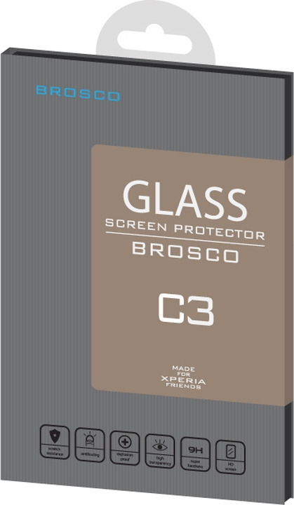 фото Защитное стекло Brosco для Sony Xperia C3, прозрачный