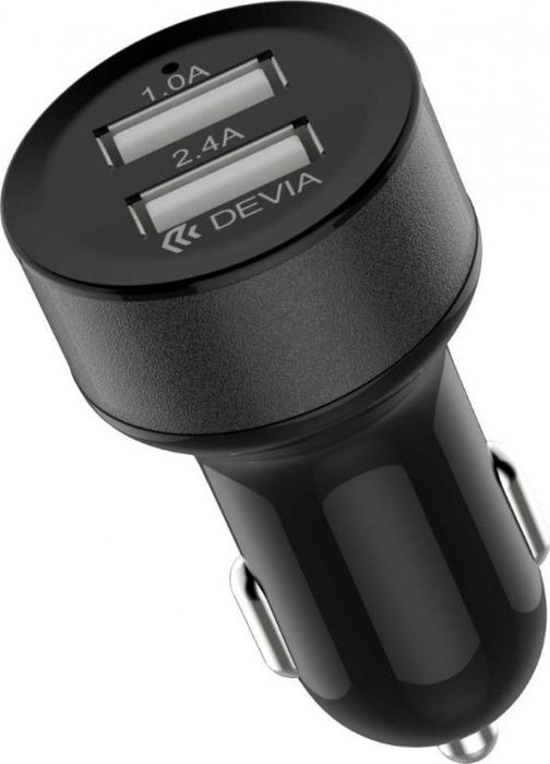 фото Автомобильное зарядное устройство Devia Smart Dual USB Car Charger, черный