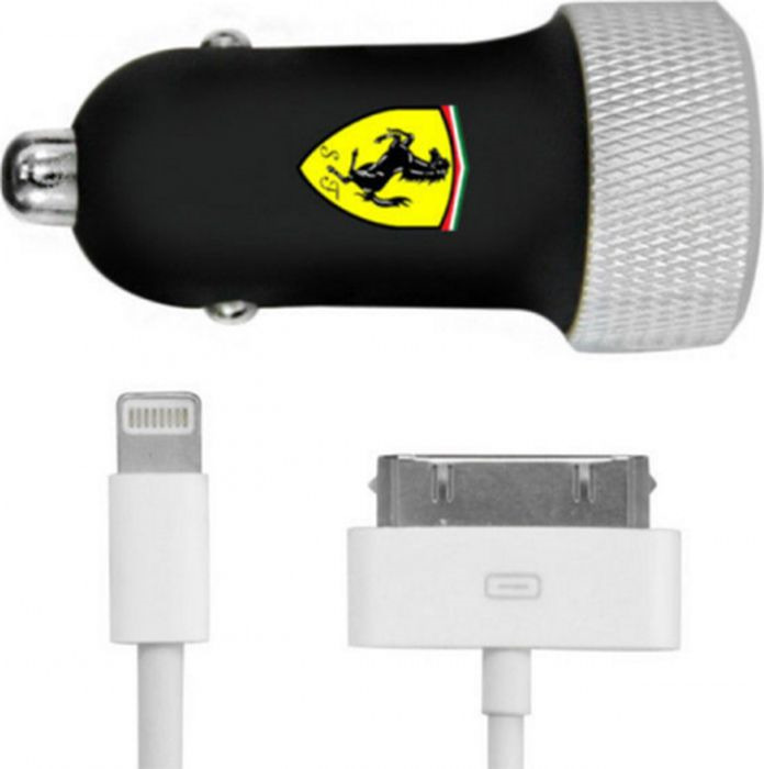 фото Автомобильное зарядное устройство CG Mobile Ferrari Car Charger 2.1А + Apple Lightning, черный