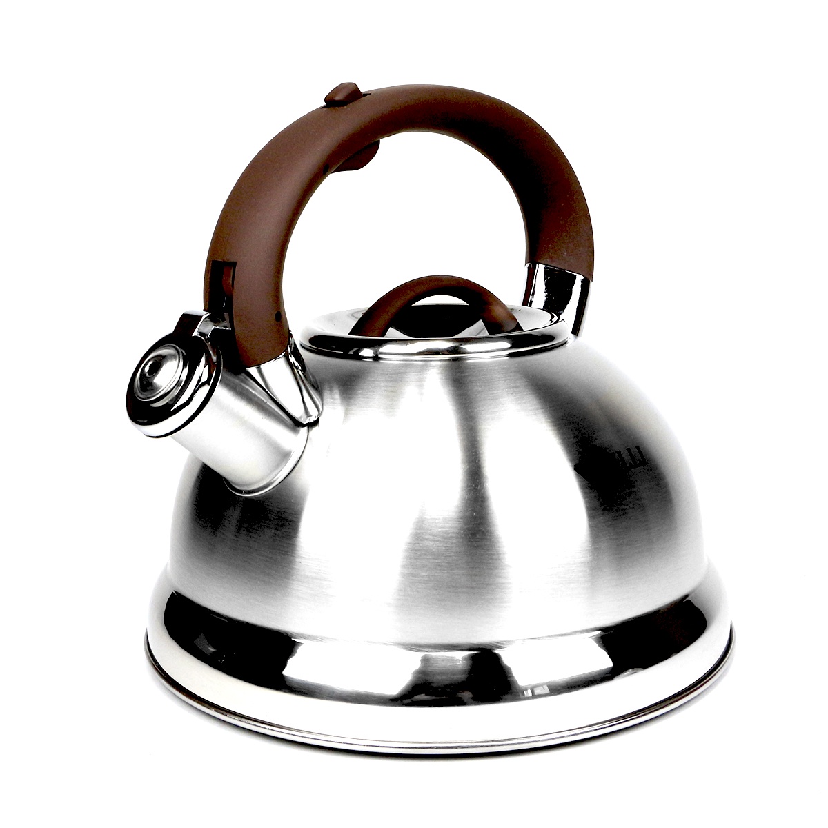 фото Чайник заварочный Kelli Чайник со свистком, серебристый, коричневый