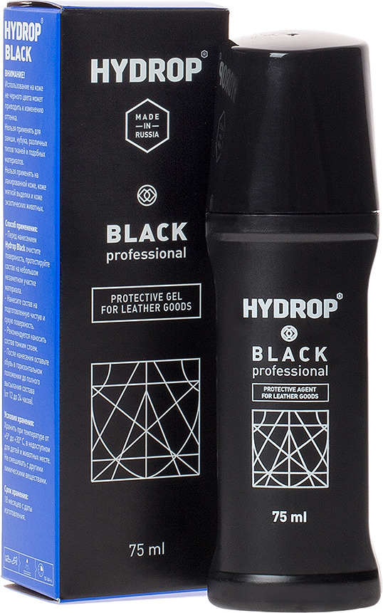 фото Средство для обуви и одежды Hydrop защитное, для гладкой черной кожи, гель, 75 мл