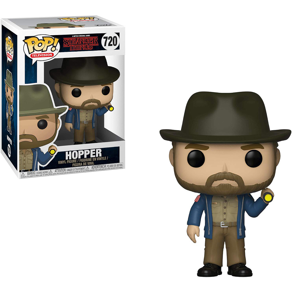 фото Фигурка Funko POP! Vinyl: Television: Stranger Things: Hopper w/Flashli 36039