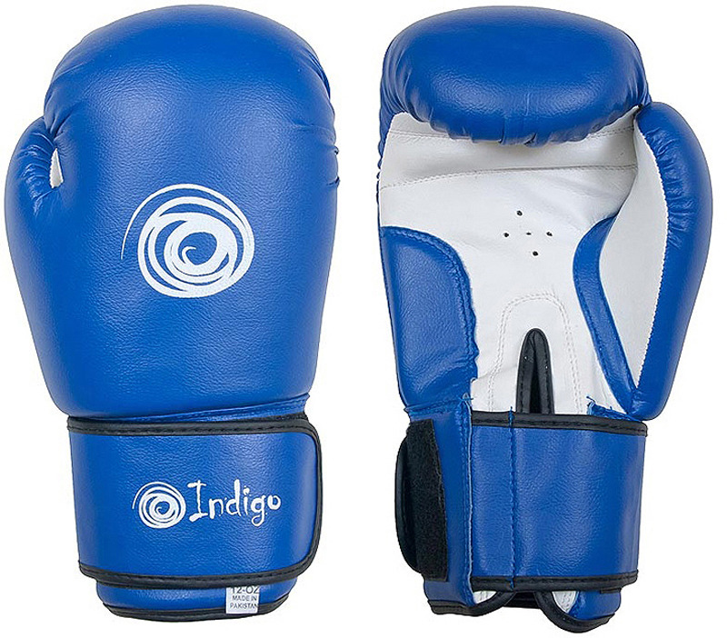 Боксерские перчатки Indigo, PS-799, синий, вес 10 унций