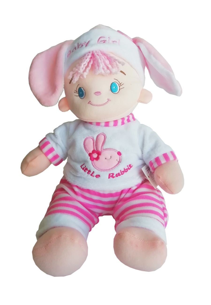 Розовый пупс. Кукла мягконабивная в розовом комбезе. Пупс игрушка в розовом комбезе. Кукла пупс в розовом комбинезоне.