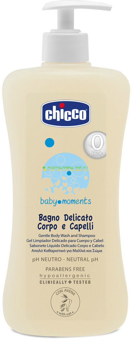 Chicco Мягкое моющее средство для волос и тела Baby Moments "Без слёз ...