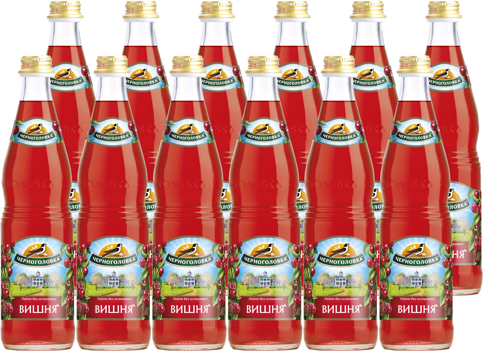 Лимонад Напитки из Черноголовки "Вишня", 12 шт по 500 мл