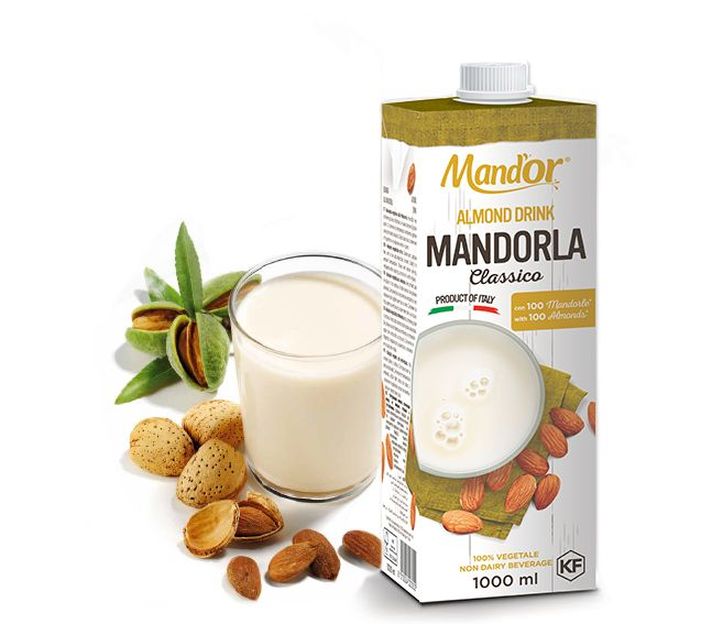 Растительное молоко Mand'or Миндальное молоко, Италия, с высоким содержанием миндаля 8%, 1л Тетра Пак, 1000