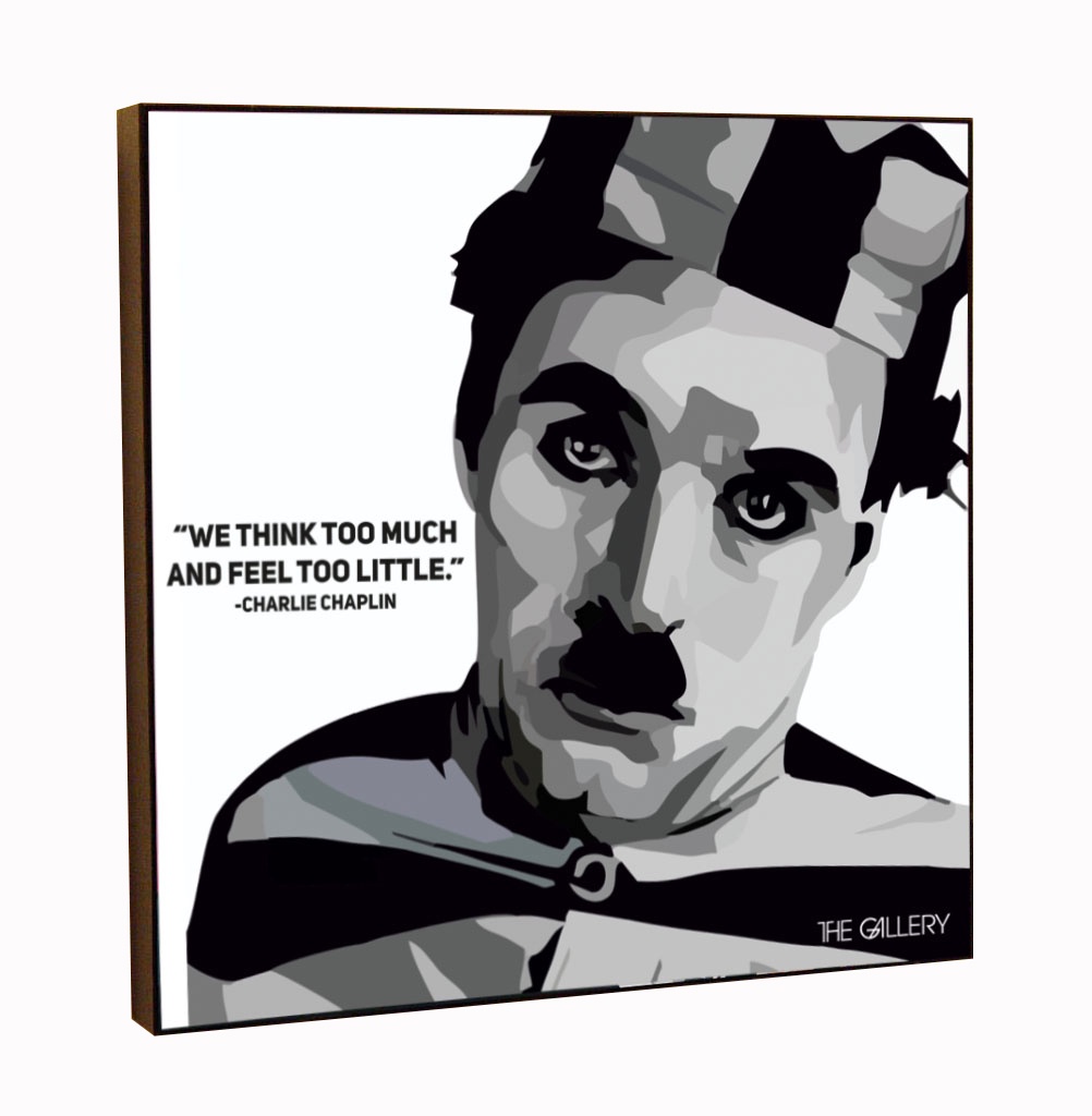 фото Постер The Gallery  Картина Чарли Чаплин в стиле поп-арт 25 х 25 см, принт + МДФ, Оргалит