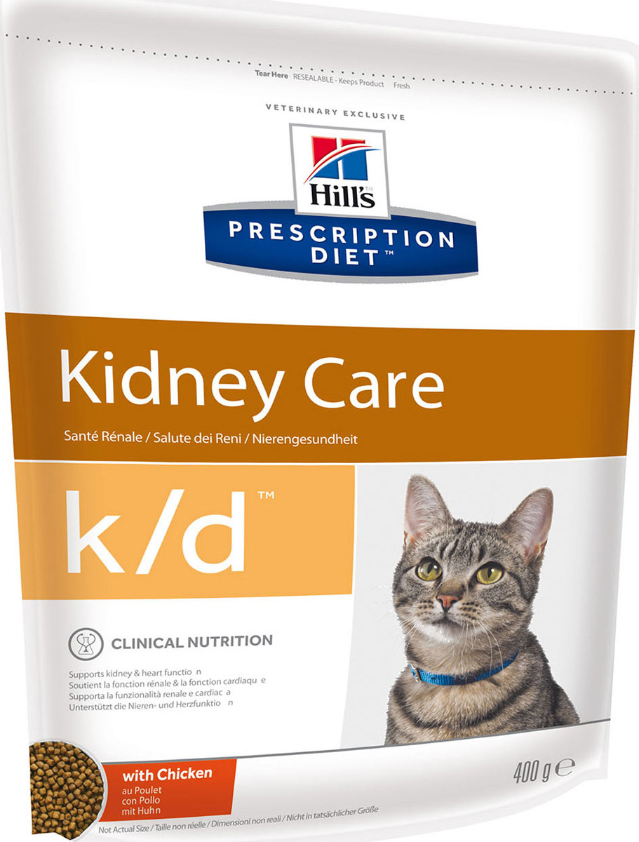 фото Корм сухой Hill's Prescription Diet k/d Kidney Care для кошек для поддержания здоровья почек, с курицей, 400 г