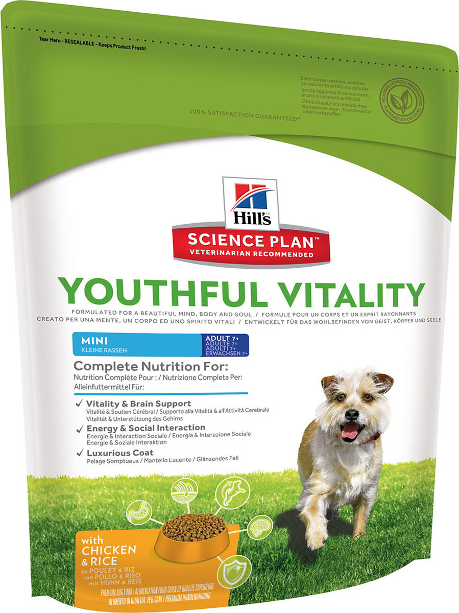 фото Корм сухой Hill's Science Plan Youthful Vitality Mini для собак мелких пород старше 7 лет, с курицей и рисом, 750 г