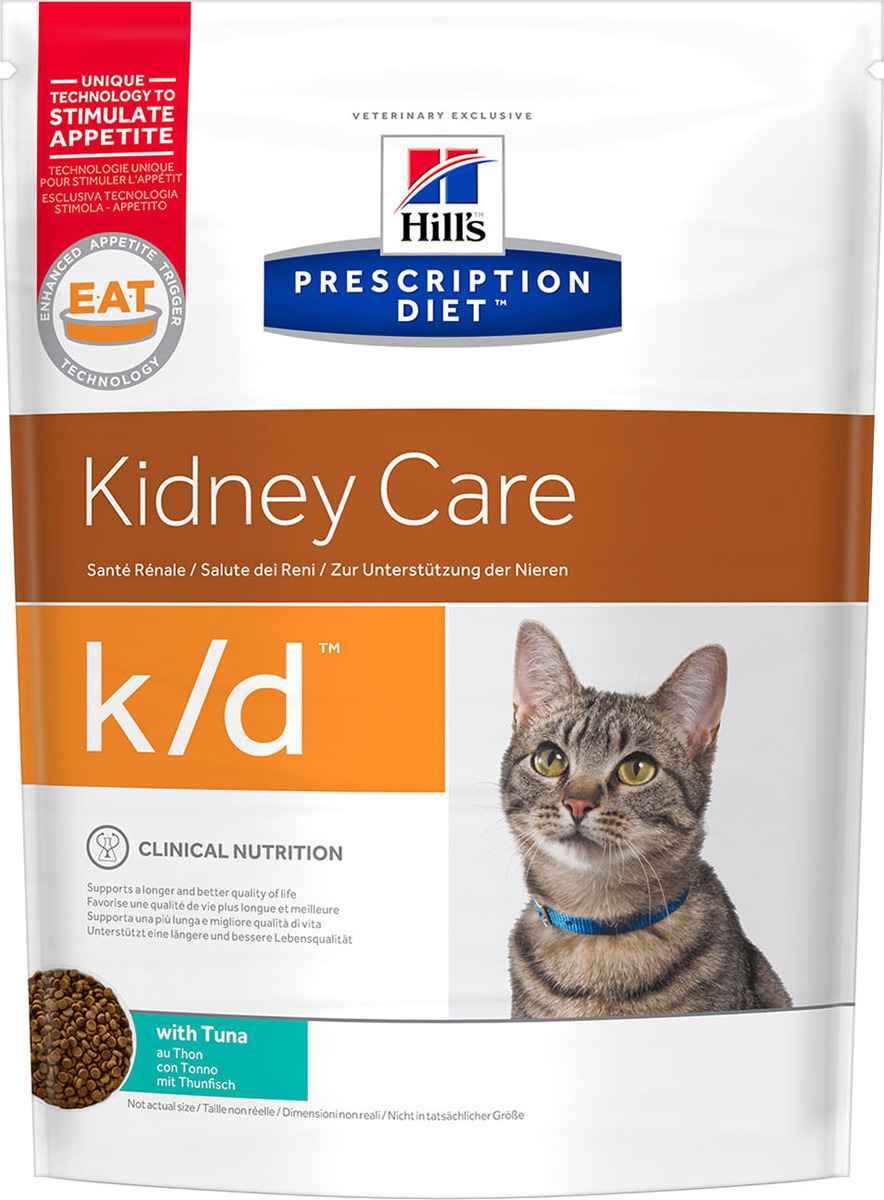 фото Корм сухой Hill's Prescription Diet k/d Kidney Care для кошек для поддержания здоровья почек, с тунцом, 400 г