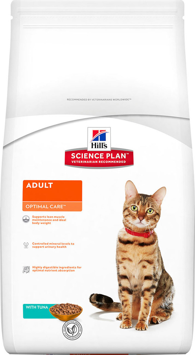 фото Корм сухой Hill's Science Plan Optimal Care для кошек от 1 до 6 лет, с тунцом, 10 кг