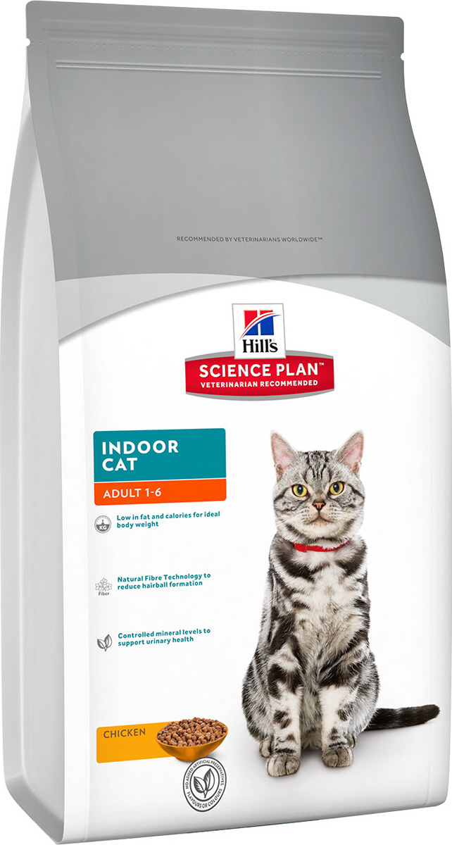 фото Корм сухой Hill's Science Plan Indoor Cat для взрослых кошек, живущих в домашних условиях, с курицей, 1,5 кг