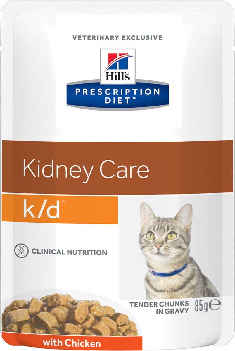 фото Корм влажный Hill's Prescription Diet k/d Kidney Care для кошек для поддержания здоровья почек, с курицей, 85 г