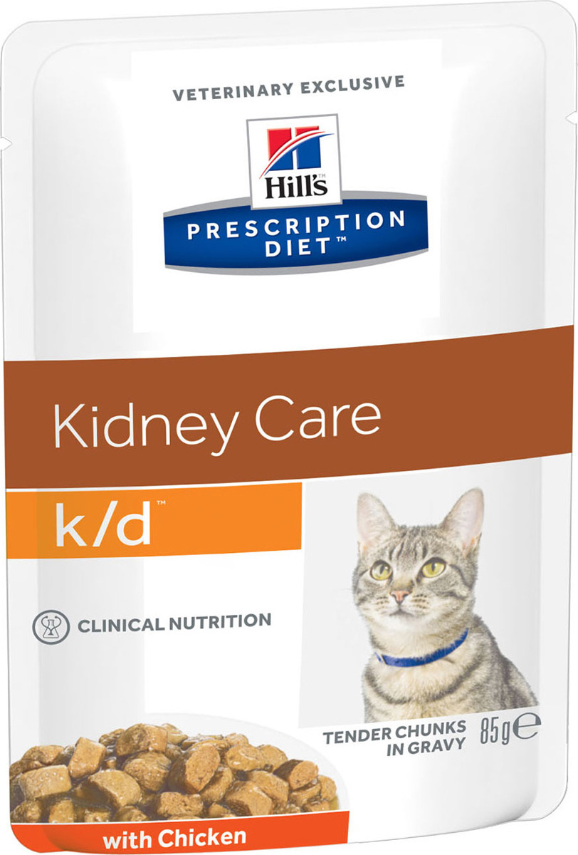 фото Корм влажный Hill's Prescription Diet k/d Kidney Care для кошек для поддержания здоровья почек, с курицей, 85 г