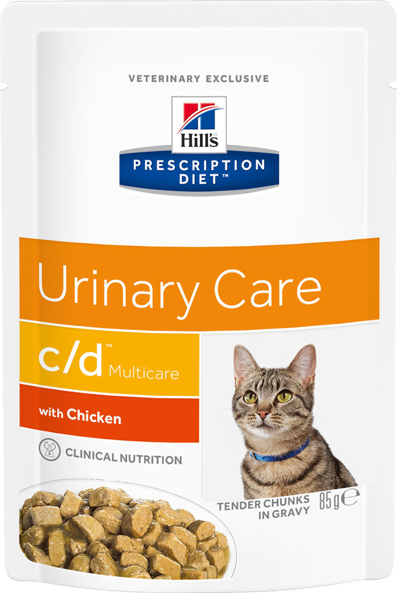 фото Корм влажный Hill's Prescription Diet c/d Multicare Urinary Care для кошек для поддержания здоровья мочевыводящих путей, с курицей, 85 г